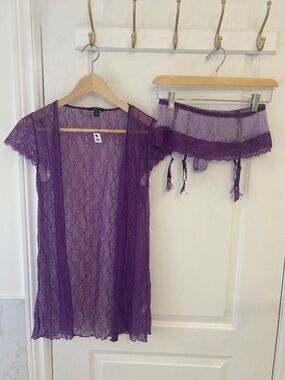 NEW - Jacob 2 piece set - Lace Robe & Garter